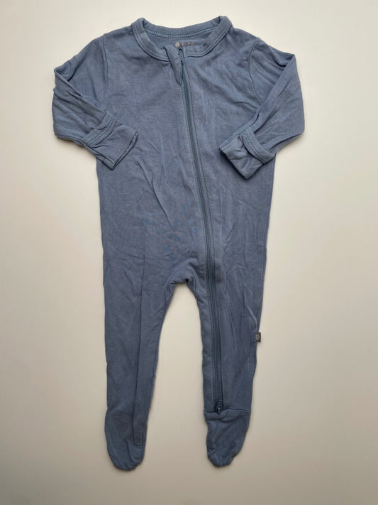 Kyte Onesie - Blue Solid Full Zip | size 0 - 3 Months