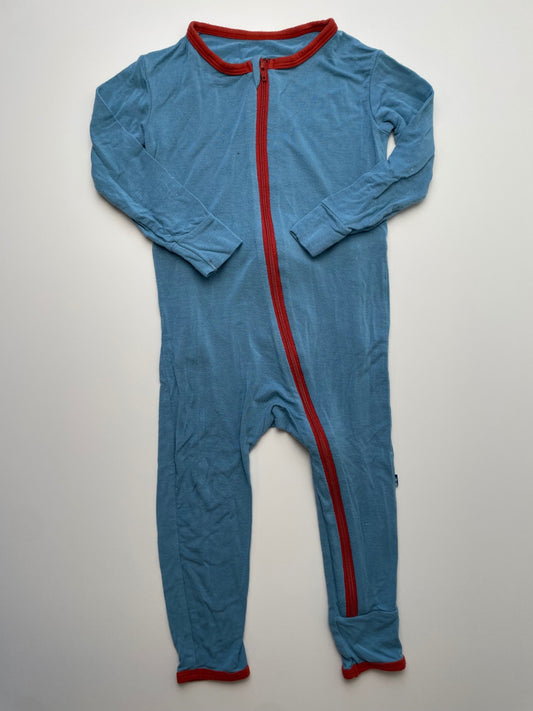 Kickee Pants Onesie - Blue Orange Zipper | size 12 - 18 Months