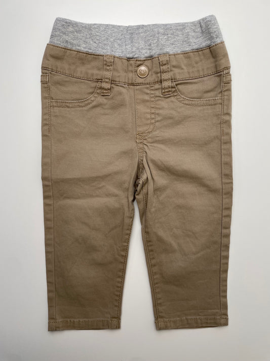EGG New York Pants - Tan Khaki Knit Waistband | size 12 Months