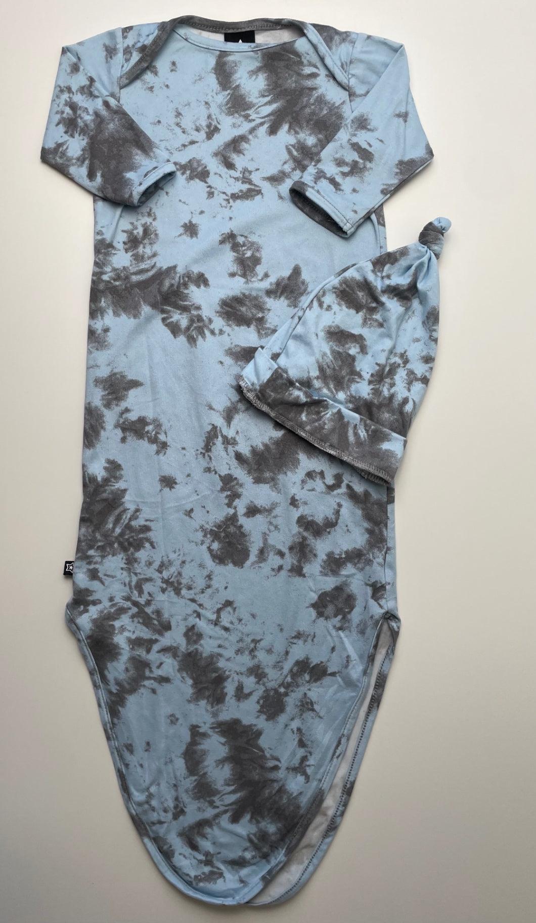 Pixie Lane Onesie - Blue Tie Dye Knotted Gown w/ Hat | size One Size