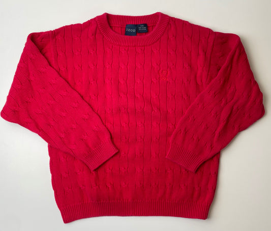 Izod Sweater - Red Cable Knit | size 8