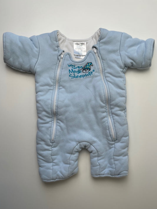 Baby Merlin Sleepsuit - Blue Padded Onesie 100% Cotton | size 3 - 6 Months