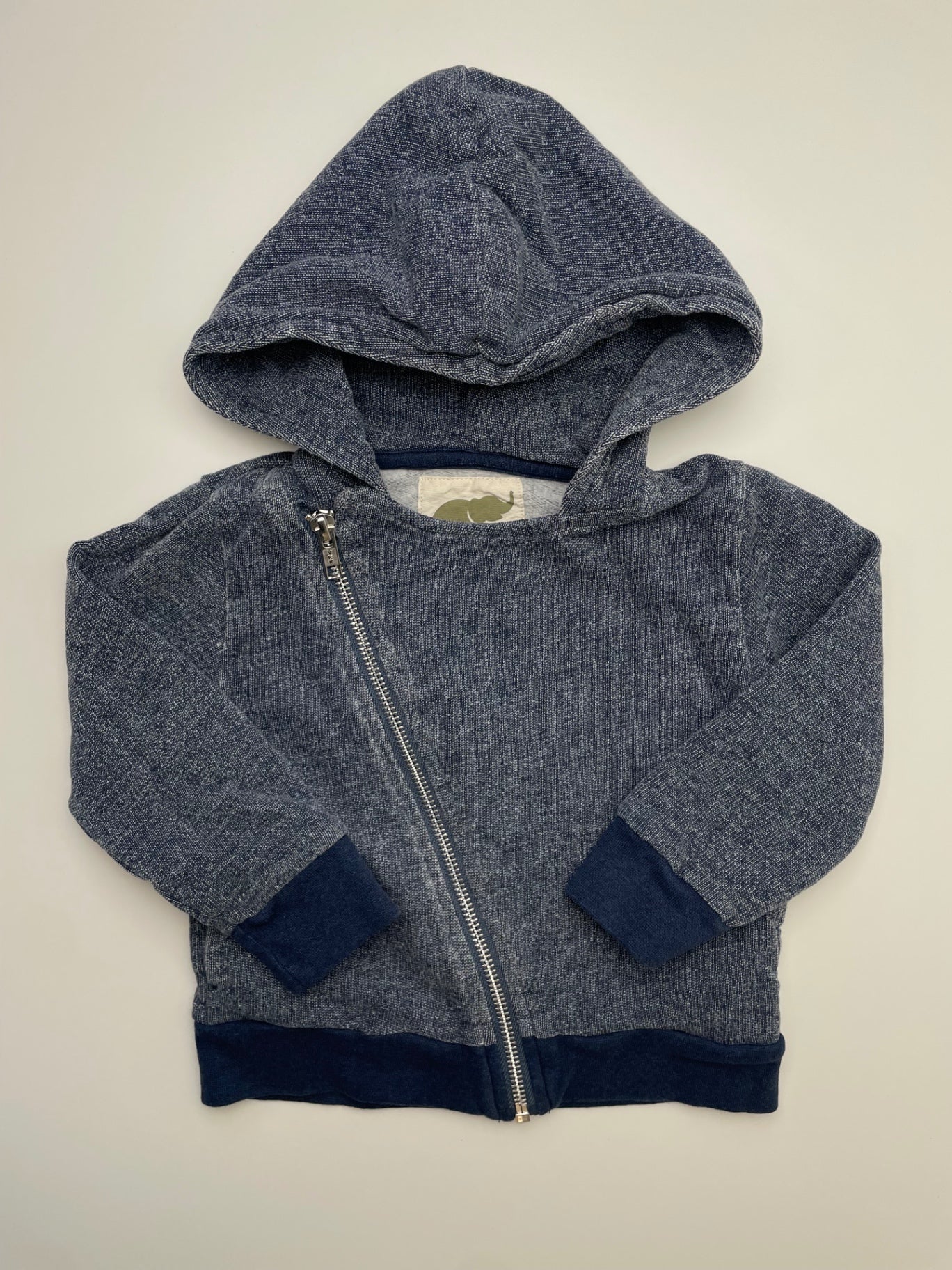Monica + Andy Sweatshirt - Navy Blue Asymmetrical Full Zip Hoodie | size 2T