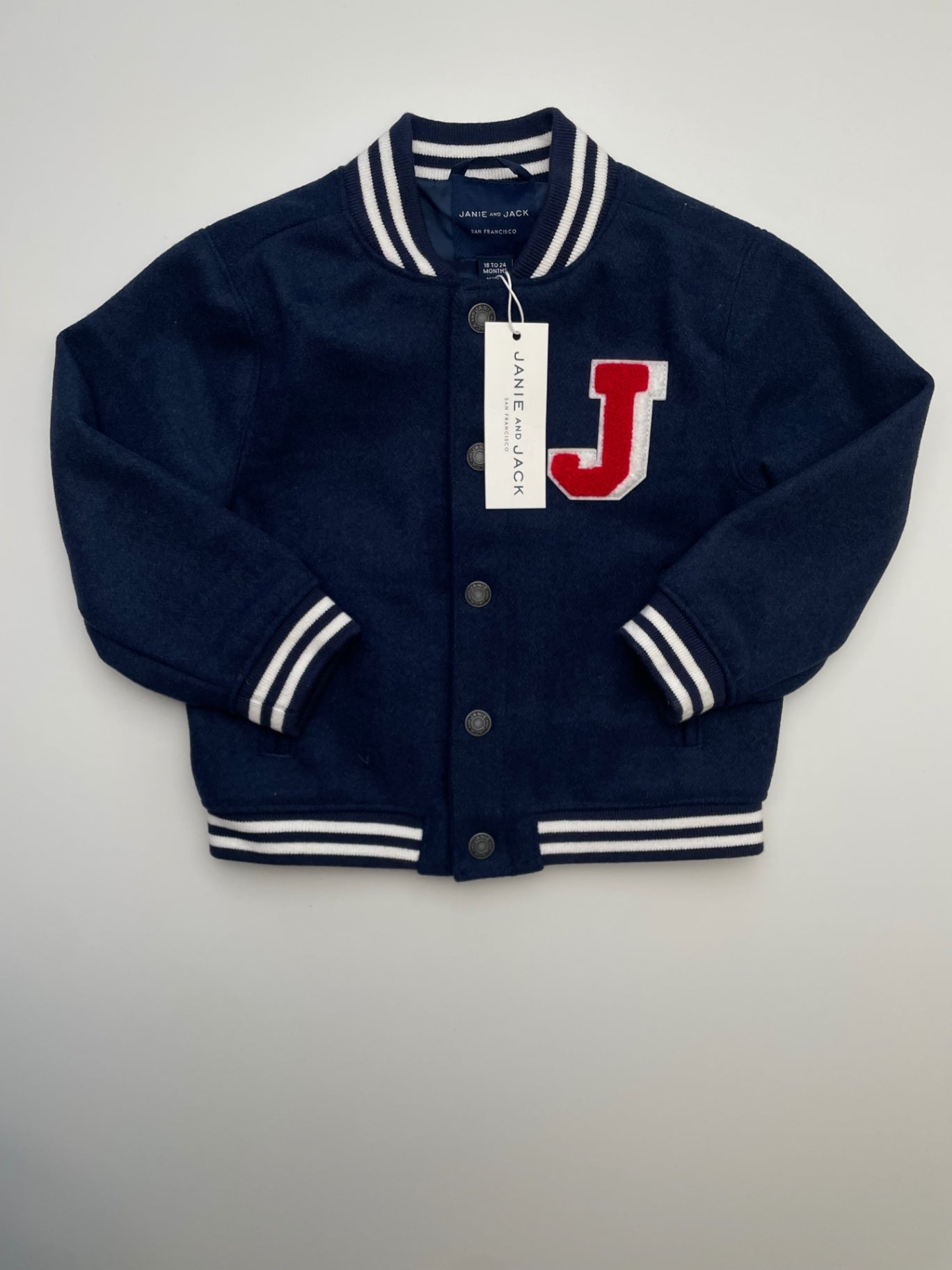 Janie and Jack Jacket - Navy Blue Varsity Jacket | size 18 - 24 Months