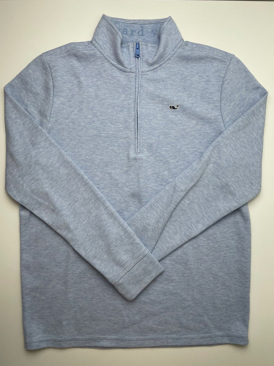 Vineyard Vines Sweatshirt - Blue Striped 1/4 Zip | size 18