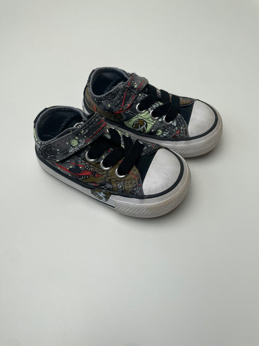 Converse Shoes - Black Dinosaur Alien Sneaker | size Shoe 3