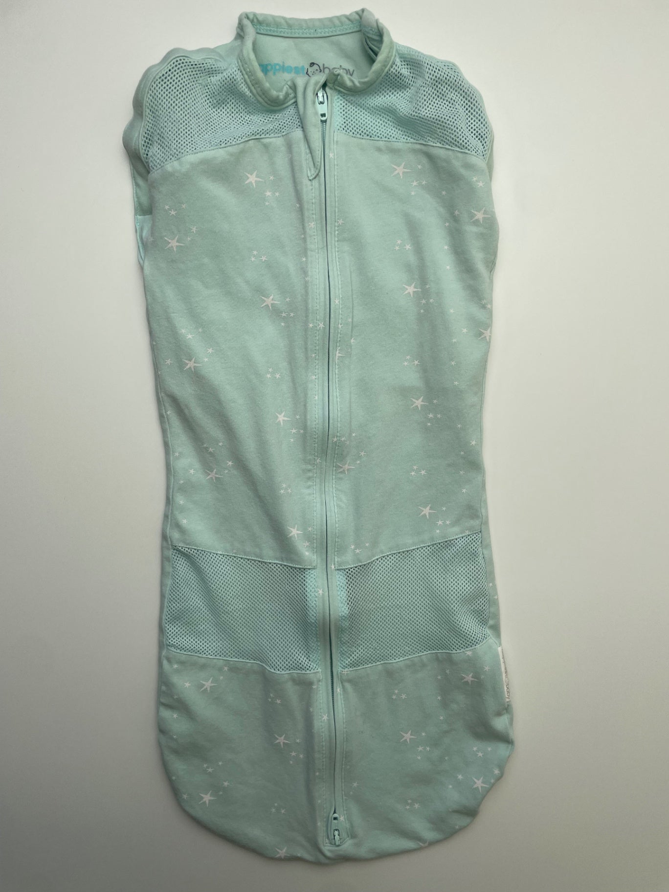 Happiest Baby Swaddle - Green Star Pattern w/ Arm Holes | size 2 - 4 Months