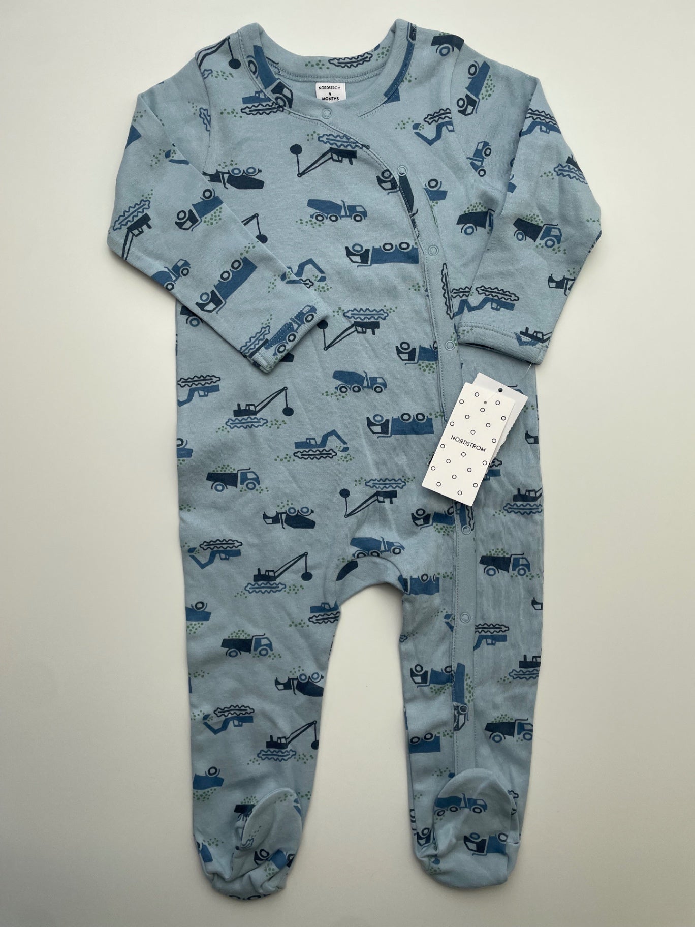 Nordstrom Onesie - Blue Truck Pattern | size 9 Months