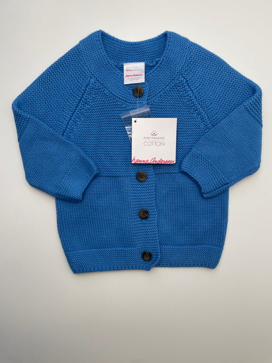Hanna Andersson Sweater - Blue Knit Cardigan | size 6 - 12 Months