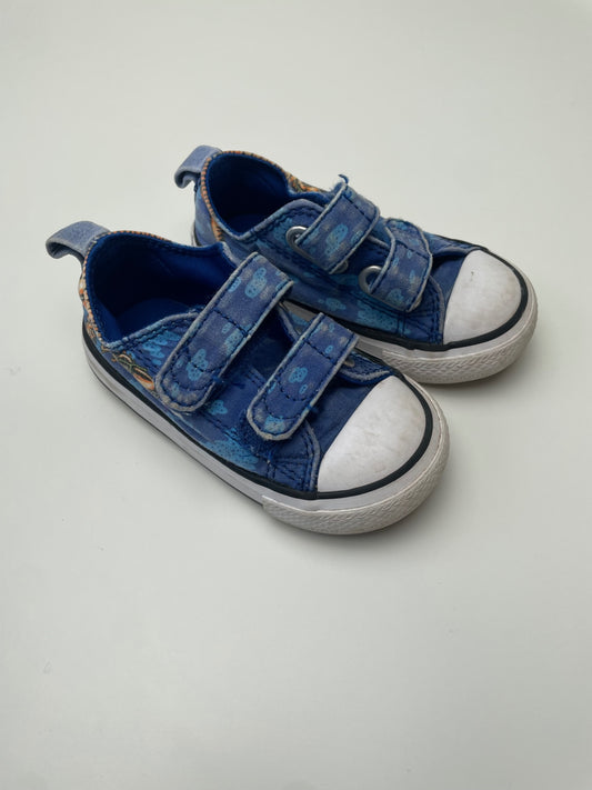 Converse Shoes - Blue Dinosaur Velcro Sneaker | size Shoe 5