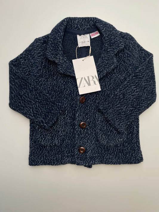 Zara Sweater - Navy Blue Cardigan w/ Collar | size 12 - 18 Months