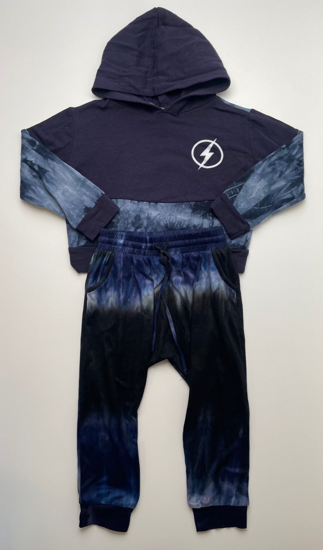 Pixie Lane 2 Piece Ensemble - Navy Blue Tie Dye Hoodie + Joggers | size 18 - 24 Months