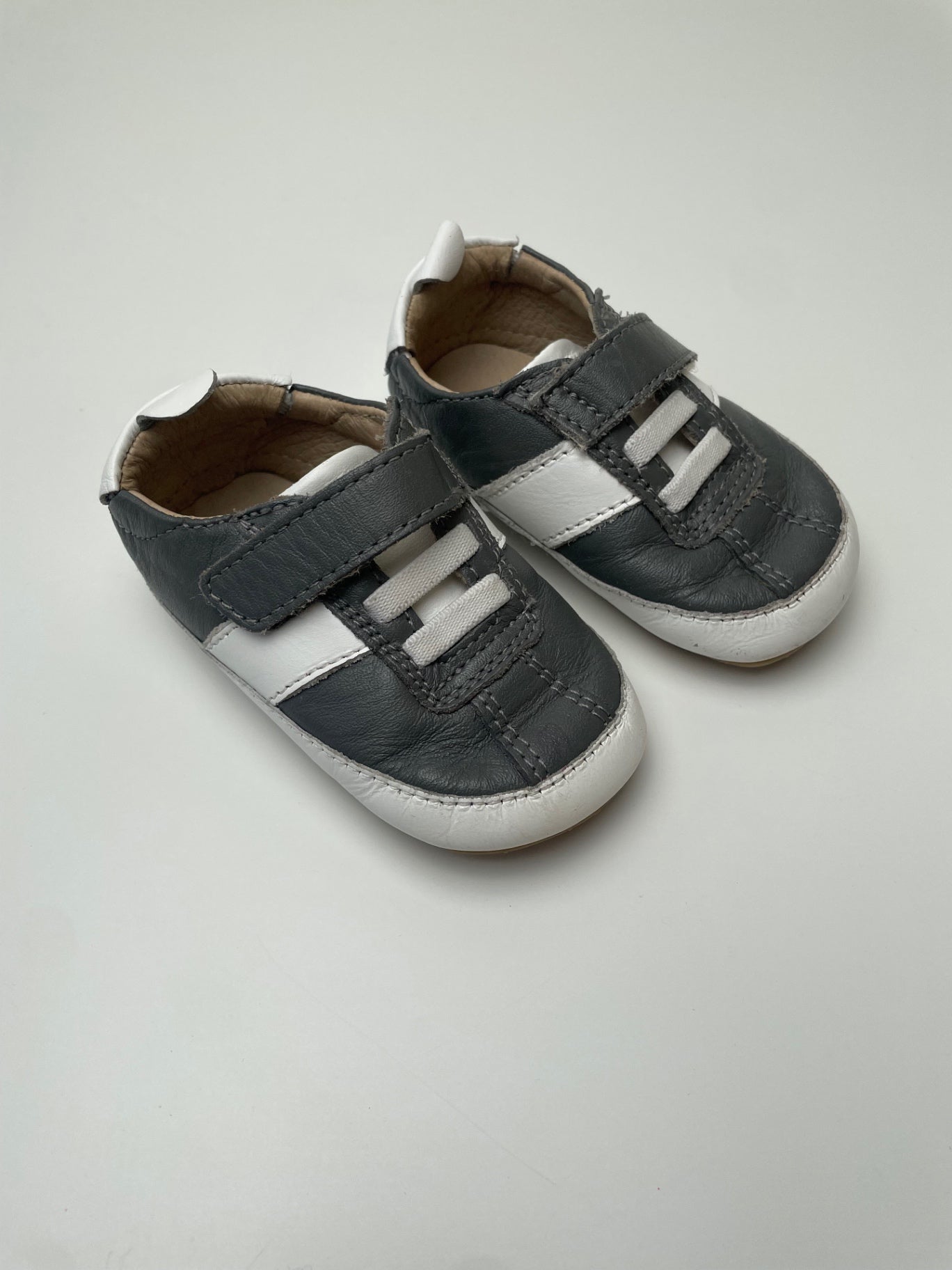 Old Soles Shoes - Gray Soft Leather Baby Shoes | size Shoe 2