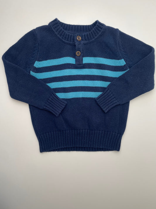 Peek Sweater - Navy Blue Stripes | size 18 - 24 Months