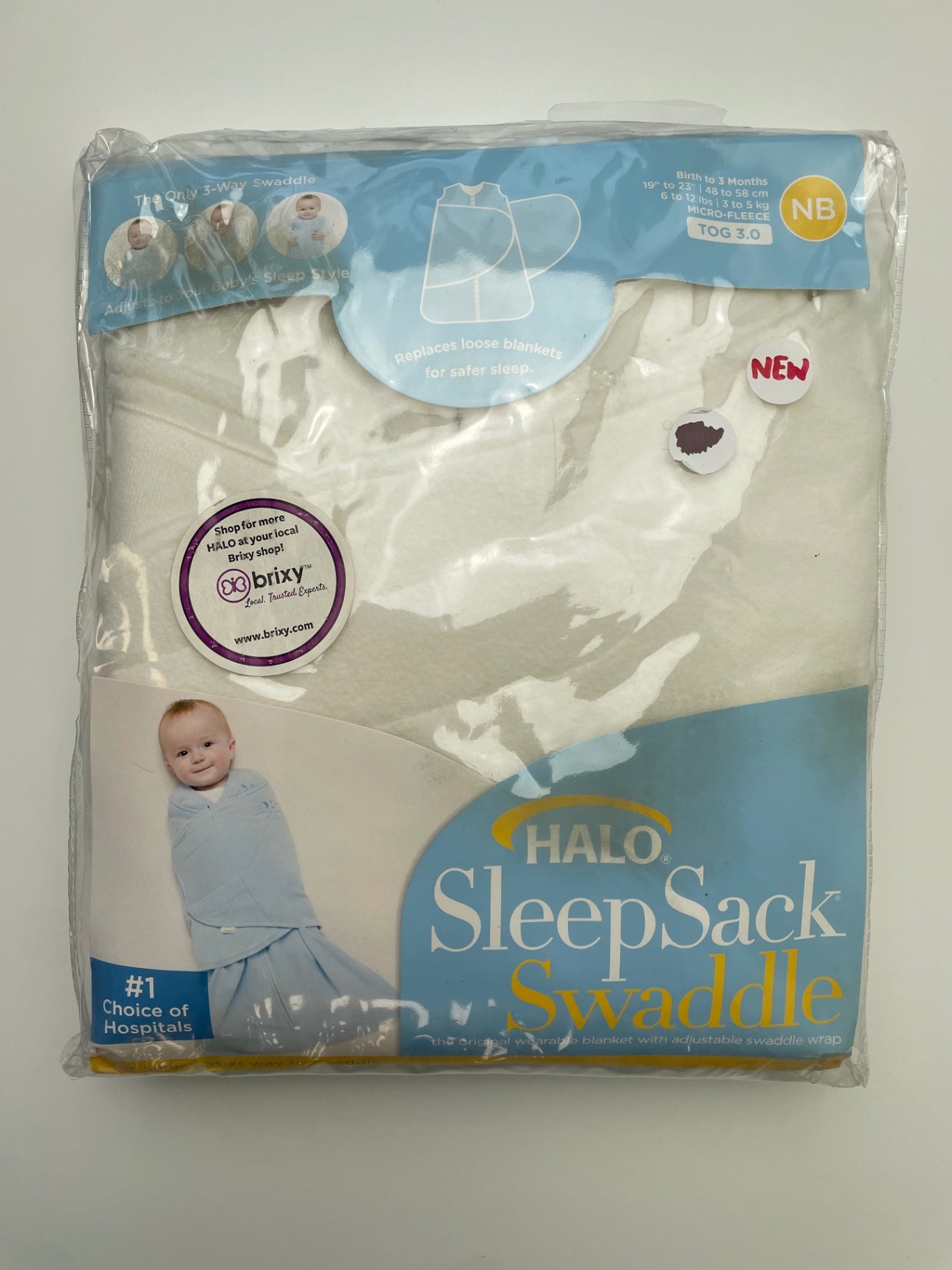 Halo Sleepsack - White SleepSack Swaddle | size 0 - 3 Months