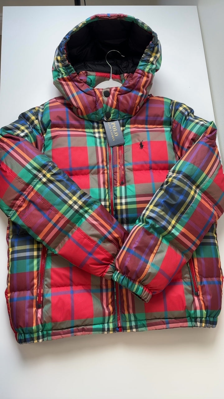 Polo | 14/16 | Jacket/Coat - Multicolor - Plaid Puffer