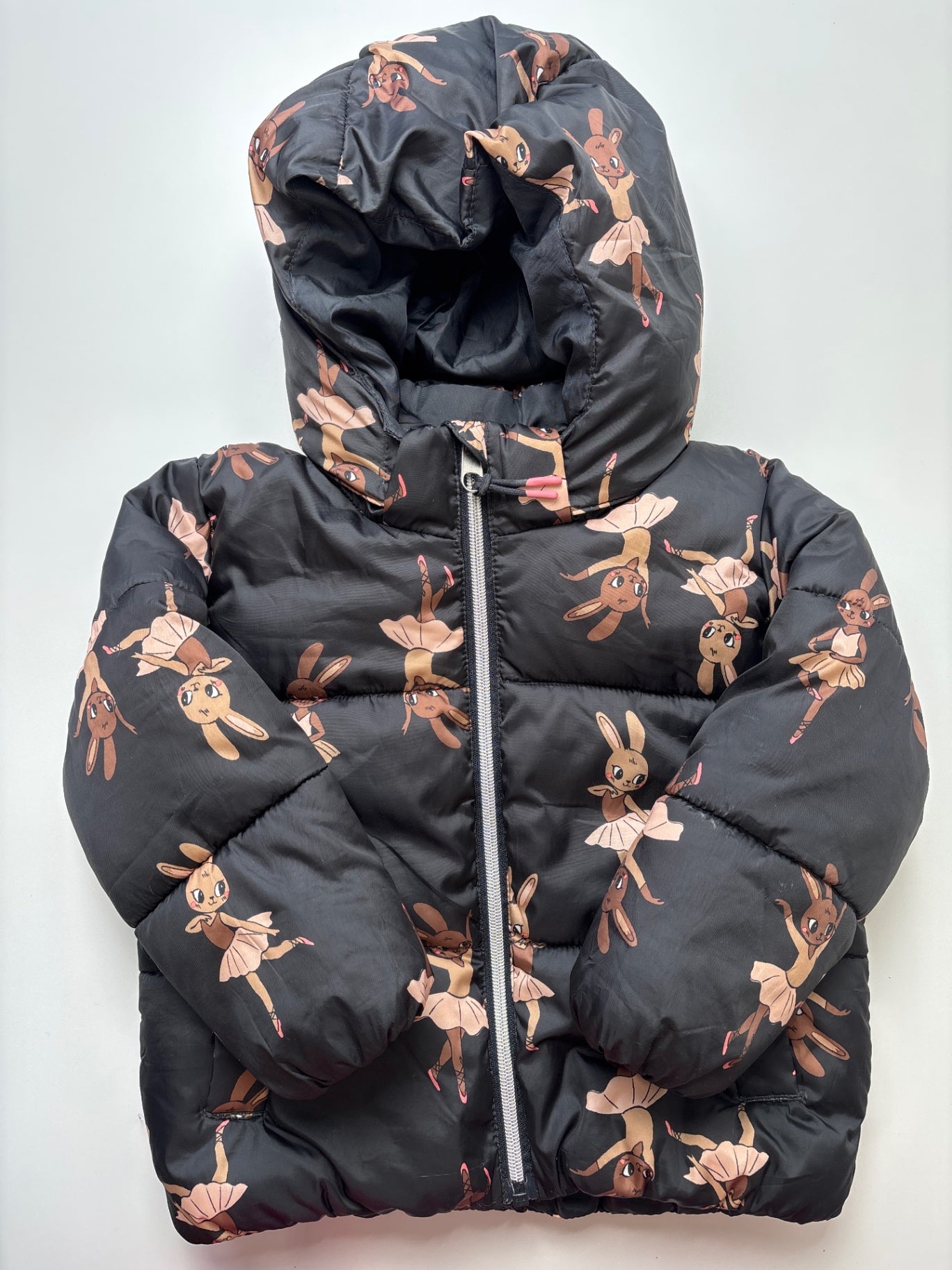 H & M Jacket/Coat - Black Ballerina Bunny Puffer | size 3T