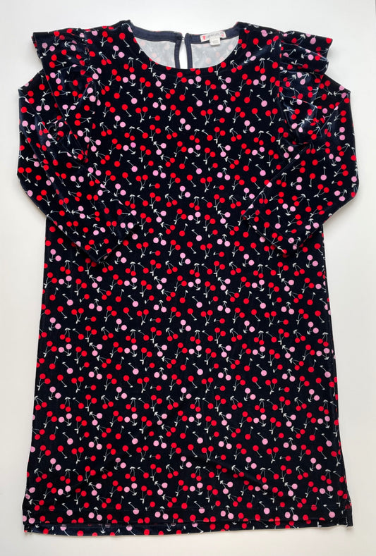 Crewcuts Dress - Navy Blue Velour Cherry Pattern | size 12