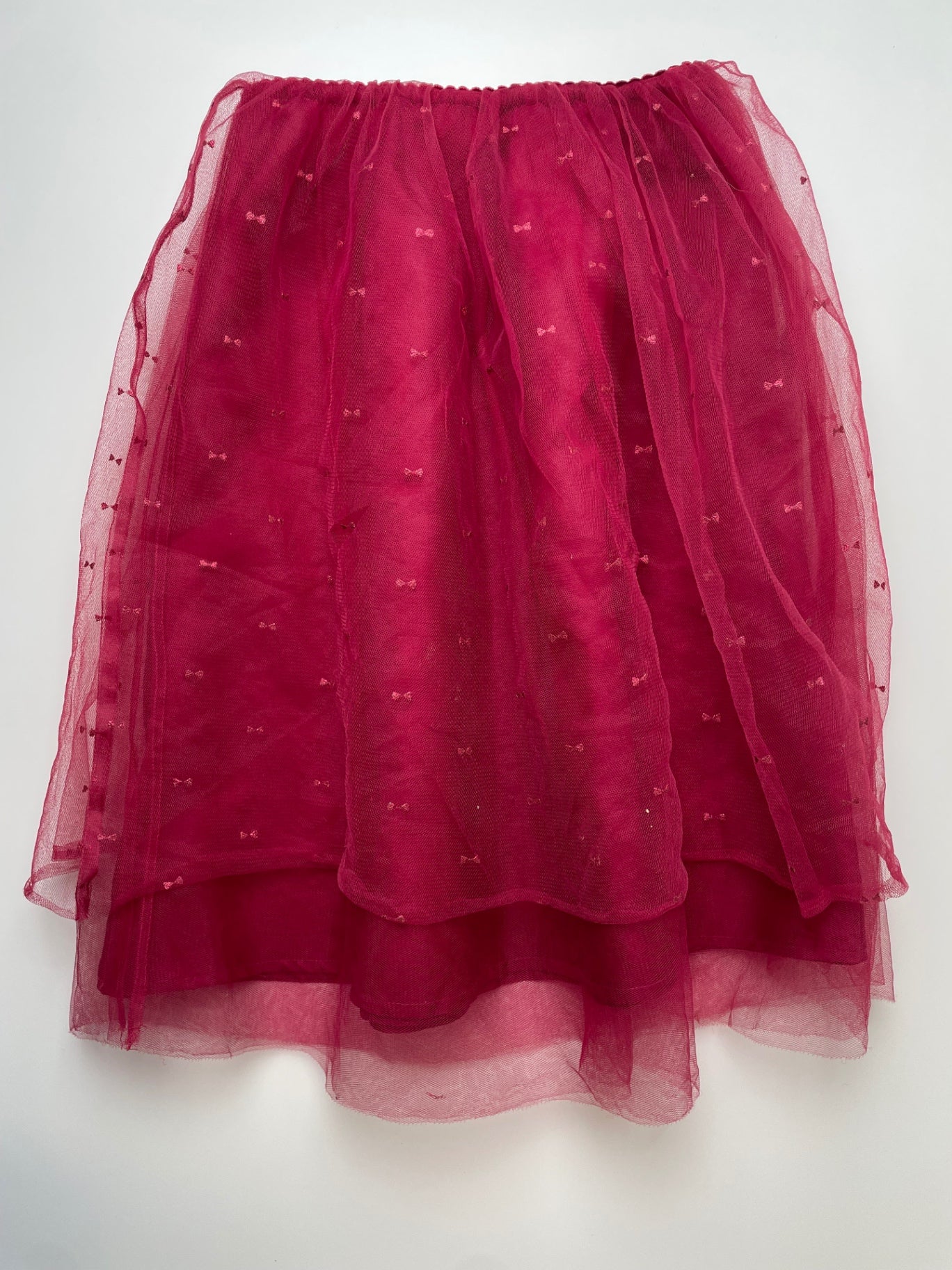 Janie and Jack Skirt - Red Tulle w/ Glitter Bows | size 6