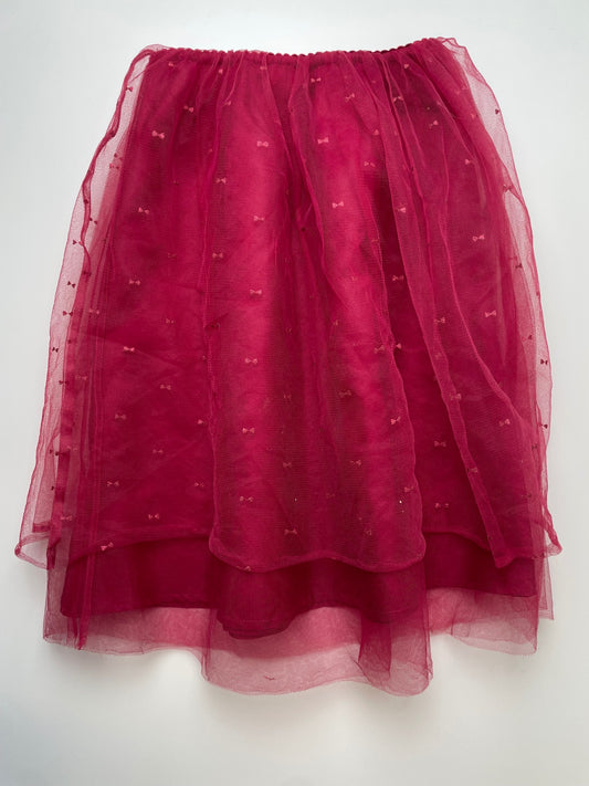 Janie and Jack Skirt - Red Tulle w/ Glitter Bows | size 6
