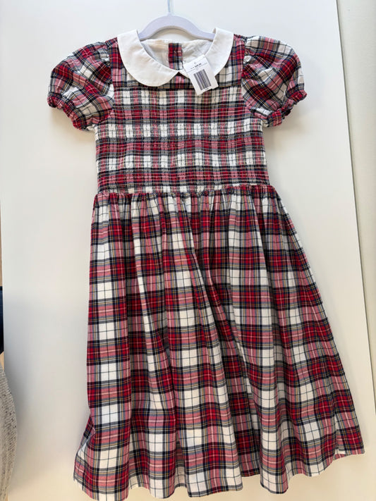 Janie and Jack Holiday Dress - Red Plaid Smocked | size 7
