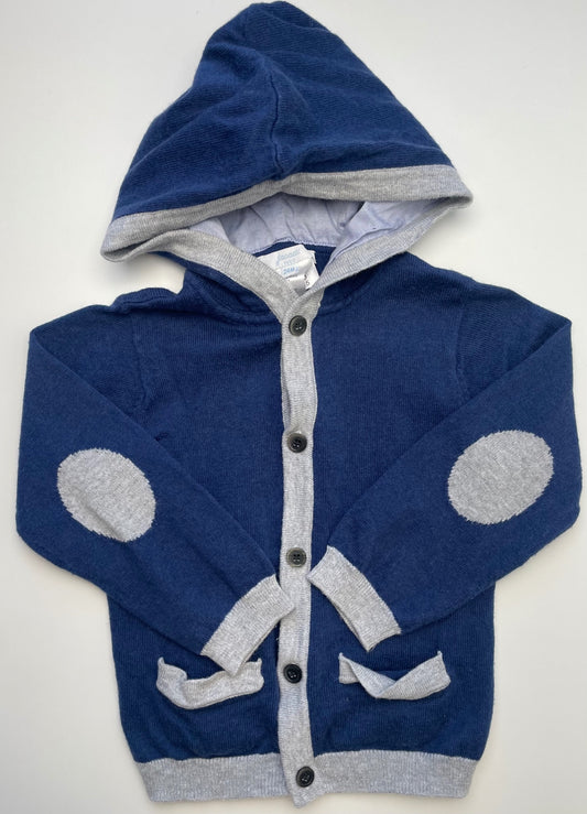 Jacadi Sweater - Navy Blue Cardigan w/ Hood | size 24 Months