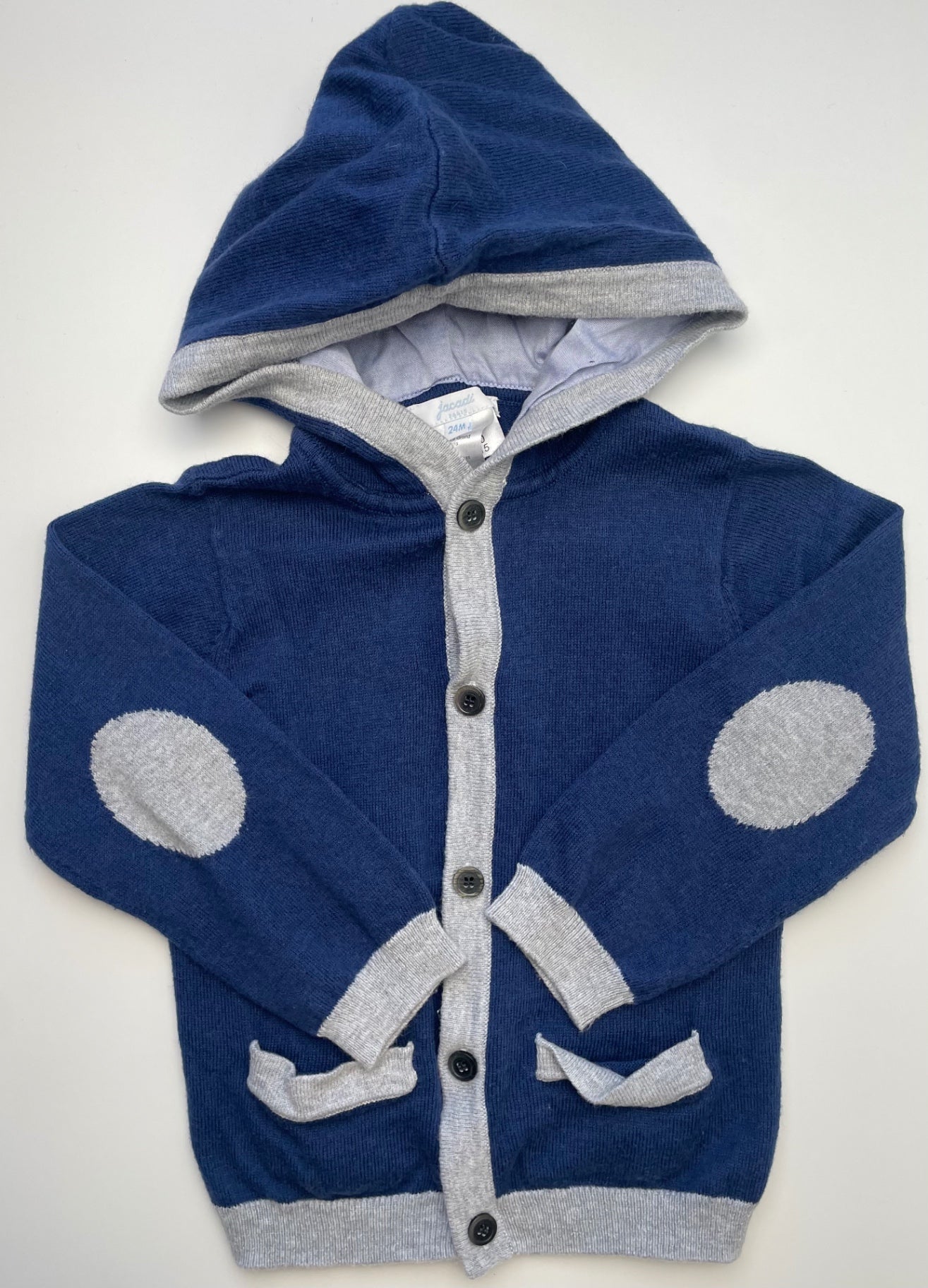 Jacadi Sweater - Navy Blue Cardigan w/ Hood | size 24 Months