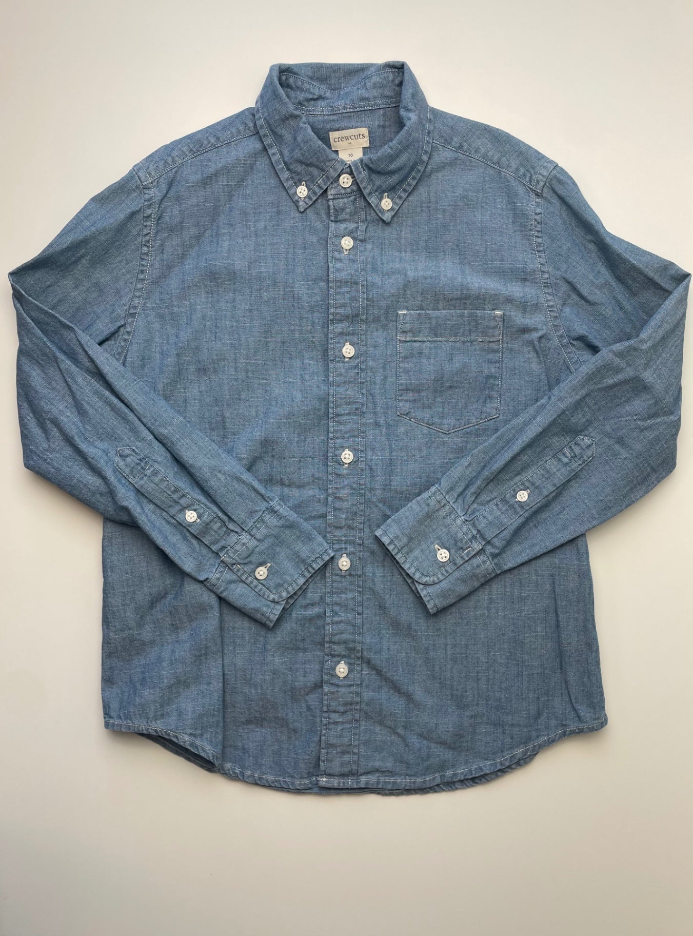 Crewcuts Shirt - Blue Chambray Button Down | size 10