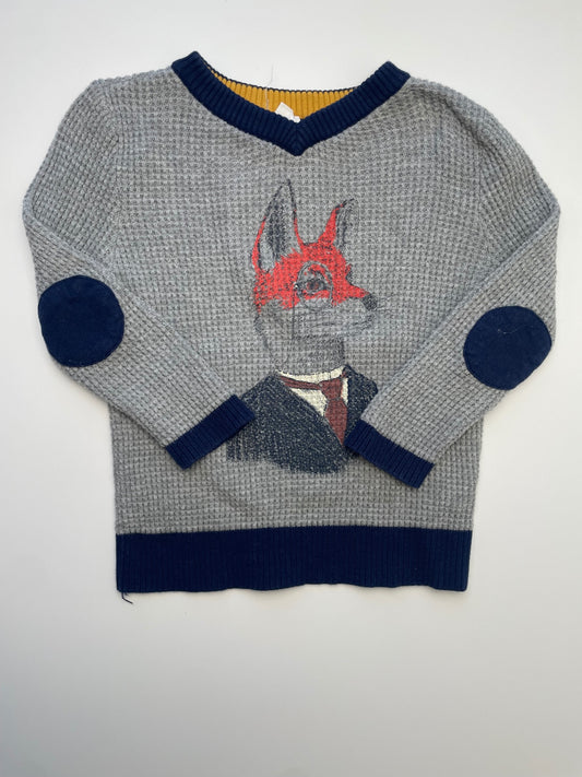 EGG New York Shirt - Gray Waffle Knit Fox Graphic | size 2T
