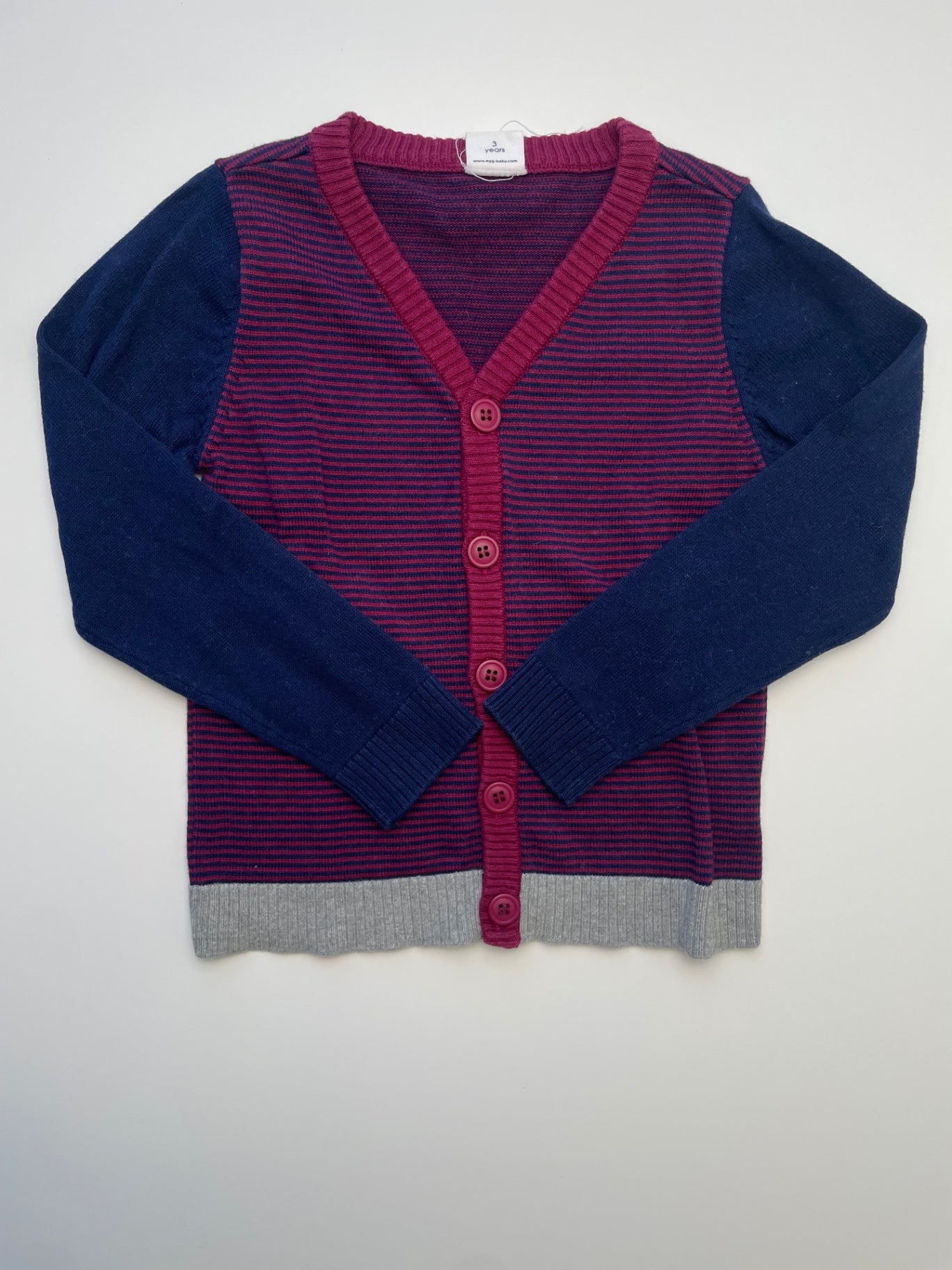 EGG New York Sweater - Red Striped Cardigan | size 3T