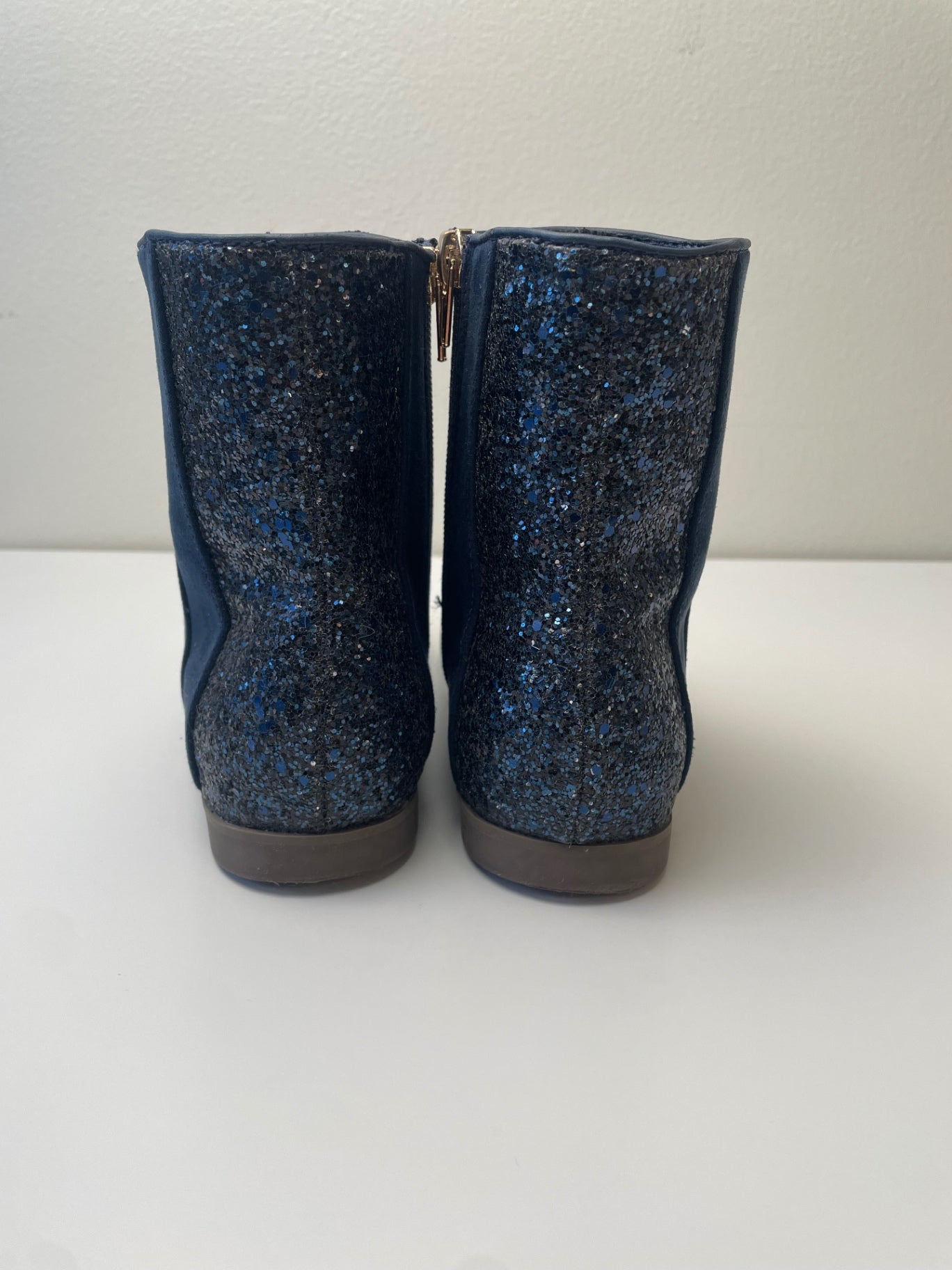 Crewcuts Shoes - Navy Blue Suede Glitter Booties | size Shoe 2.5