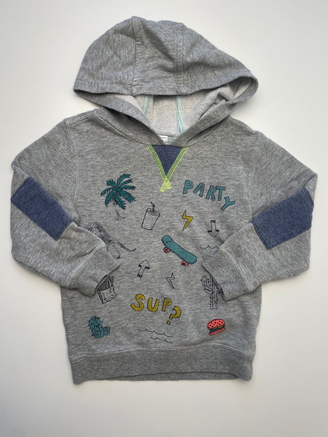 EGG New York Sweatshirt - Gray Cactus 'Party' Graphic Hoodie | size 2T