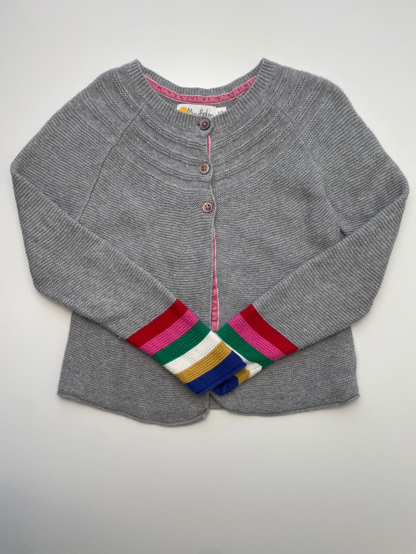 Mini Boden Sweater - Gray 3 Button Cardigan | size 6/7