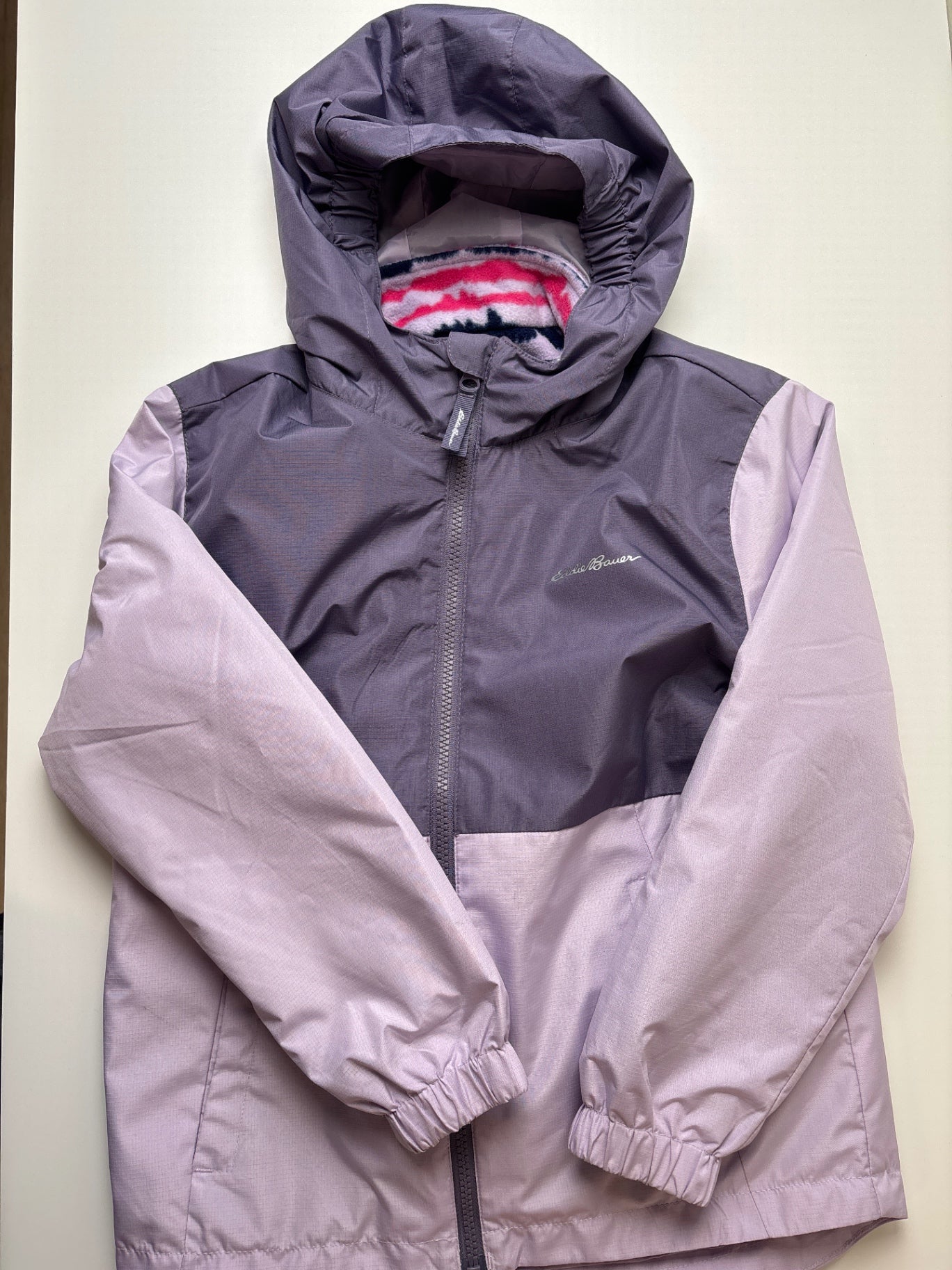 Eddie Bauer Coat/Jacket - Purple Waterproof + Removable Fleece Lining | size 7/8