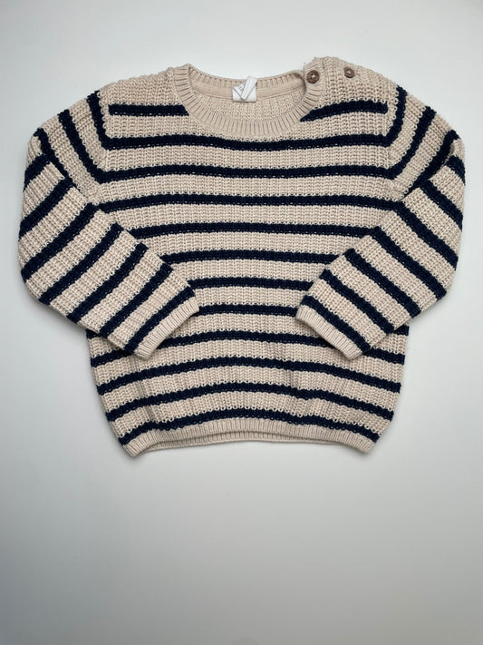 H&M Sweater - Cream Stripes | size 2T
