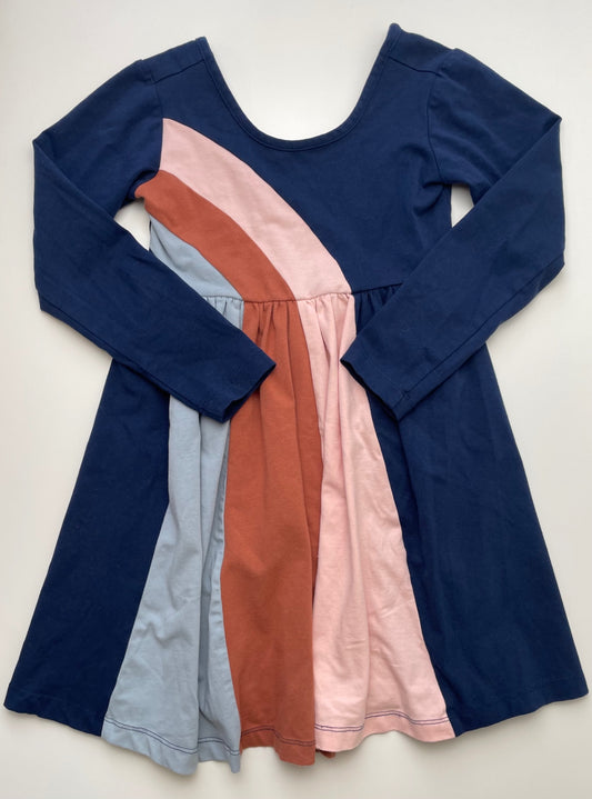 Hanna Andersson Dress - Navy Blue Long Sleeve Neutral Rainbow | size 5T
