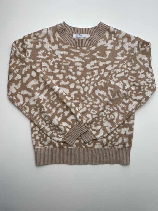 Peyton Bre Sweater - Brown Cheetah Print | size 6