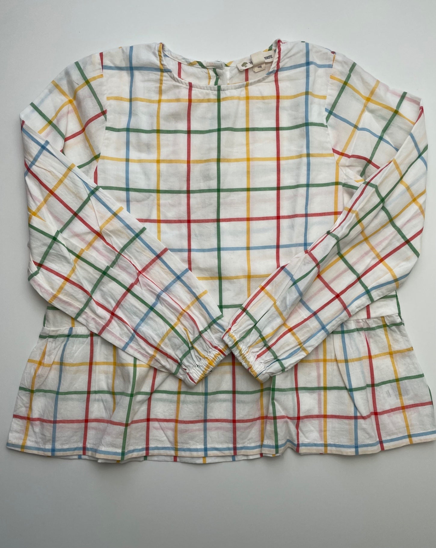 Tucker + Tate Shirt - White Plaid Peplum | size 8
