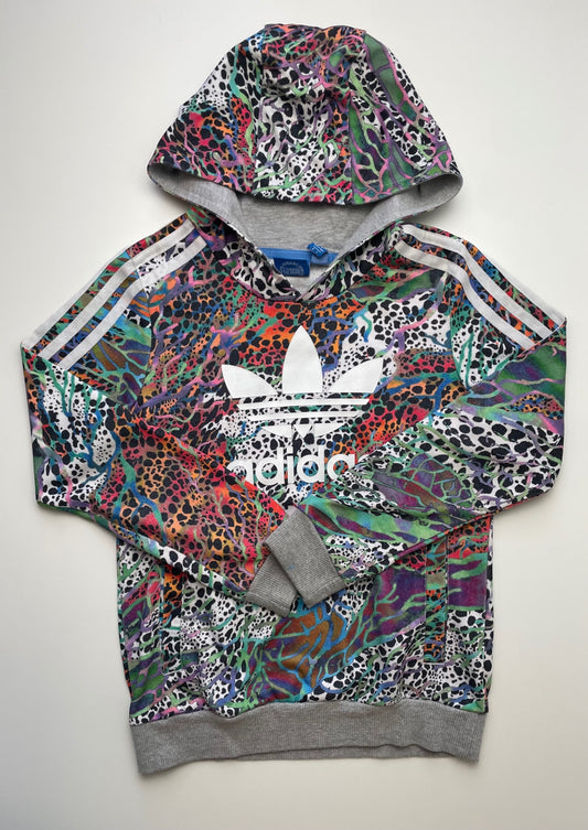 Adidas Sweatshirt - Multicolor Tie Dye Animal Print Hoodie | size 7/8