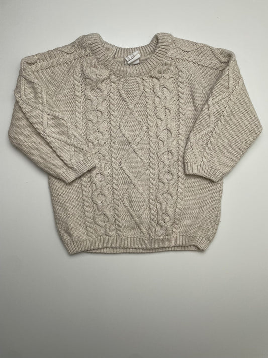 H&M Sweater - Cream Cable Knit | size 12 Months
