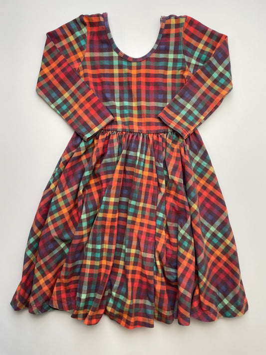 Alice & Ames Dress - Orange Multicolor Checkered | size 6