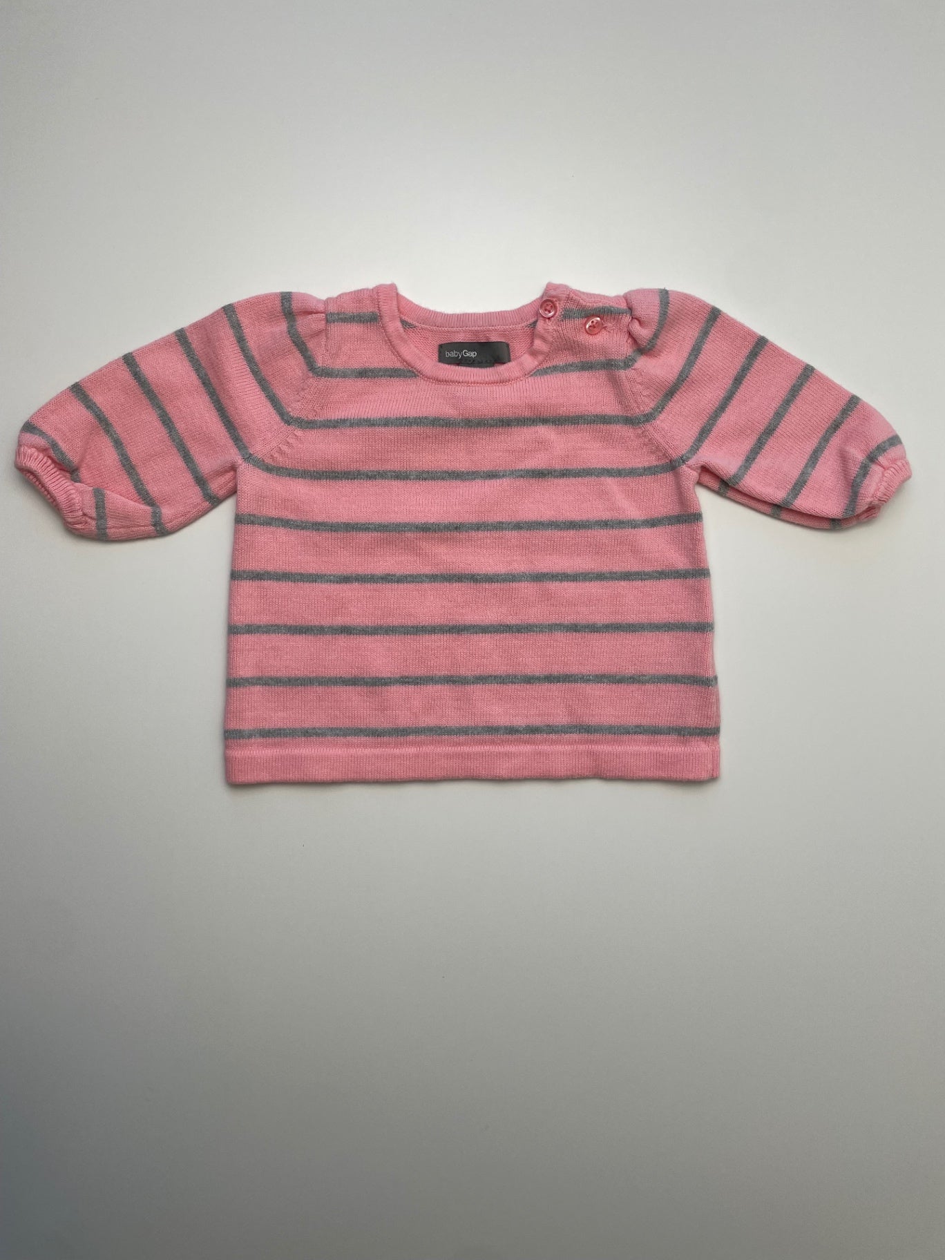 Baby Gap Sweater - Pink Striped 100% Cotton | size 0 - 3 Months