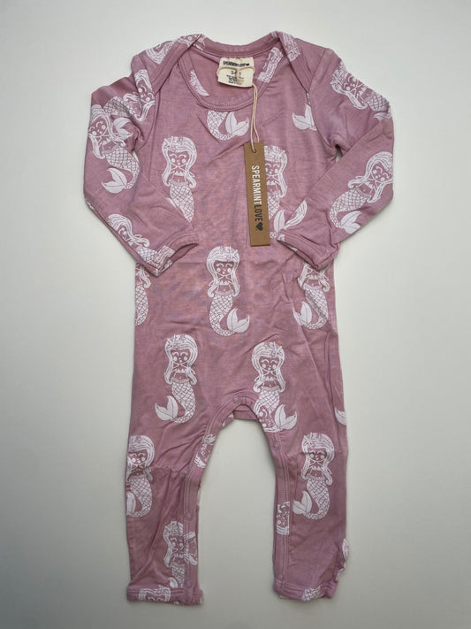 Spearmint Love Onesie - Pink Mermaid Pattern | size 3 - 6 Months