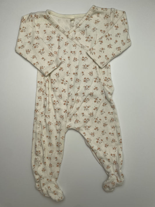 Quincy Mae Onesie - Cream Floral | size 0 - 3 Months