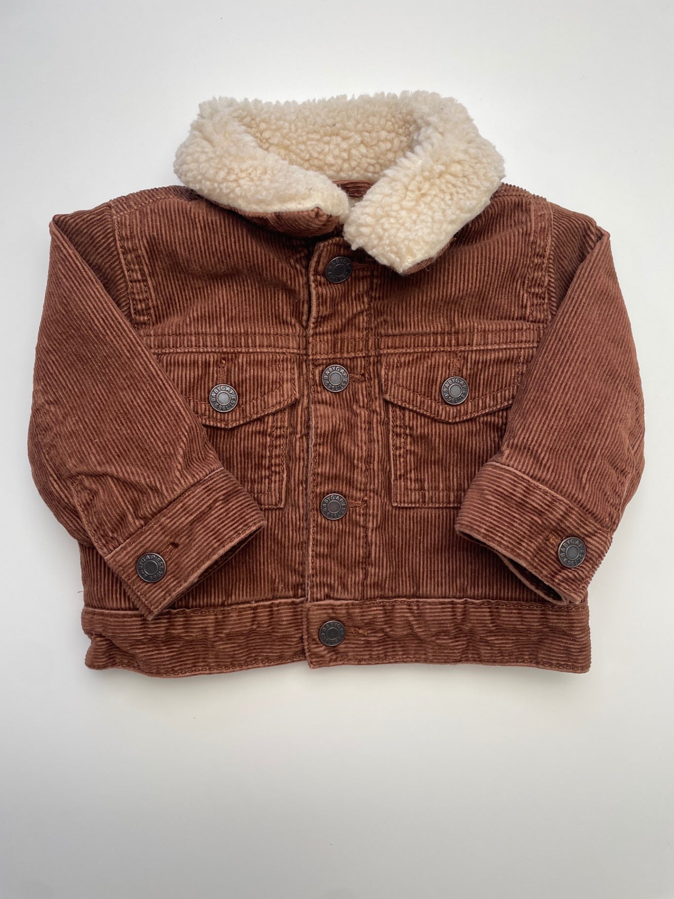 Baby Gap Jacket - Brown Fur Lined Corduroy | size 0 - 6 Months