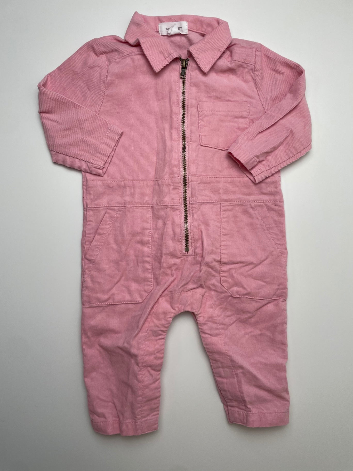 Angel Dear Onesie - Pink Corduroy Jumpsuit | size 3 - 6 Months