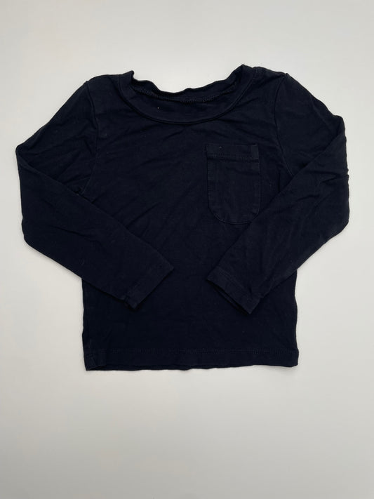 Kyte Long Sleeve T-Shirt - Black Front Pocket | size 12 - 18 Months