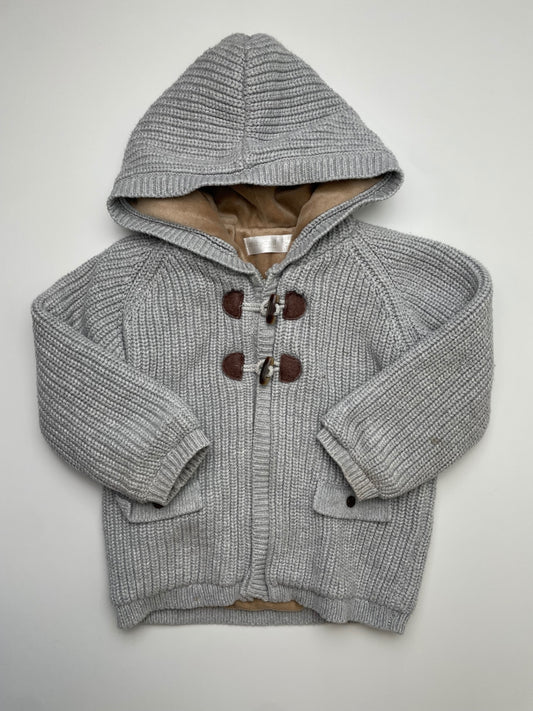 Mayoral Jacket - Gray Fleece Lined Knit | size 18 Months