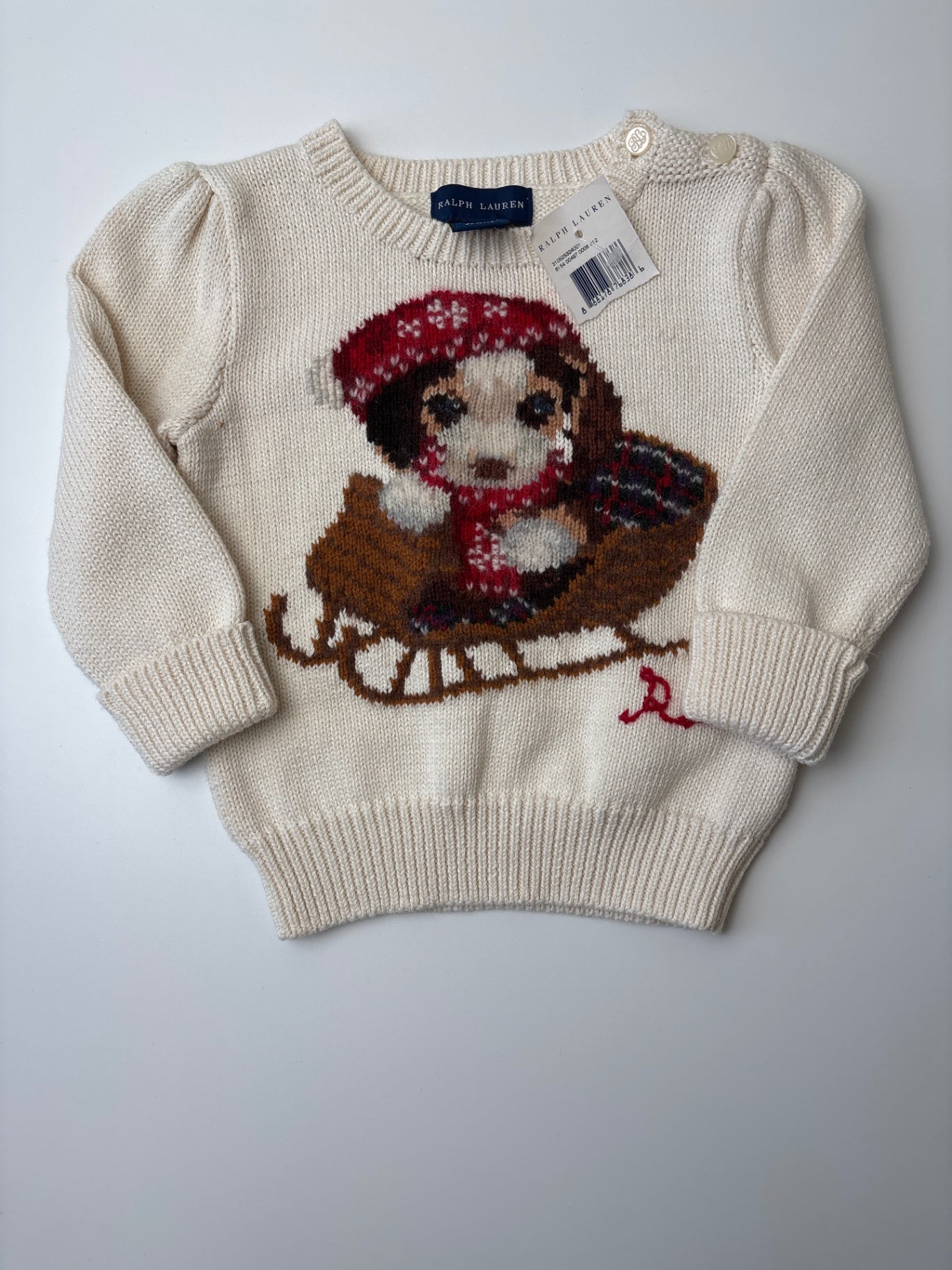 Ralph Lauren Sweater - Ivory Holiday | size 9 Months