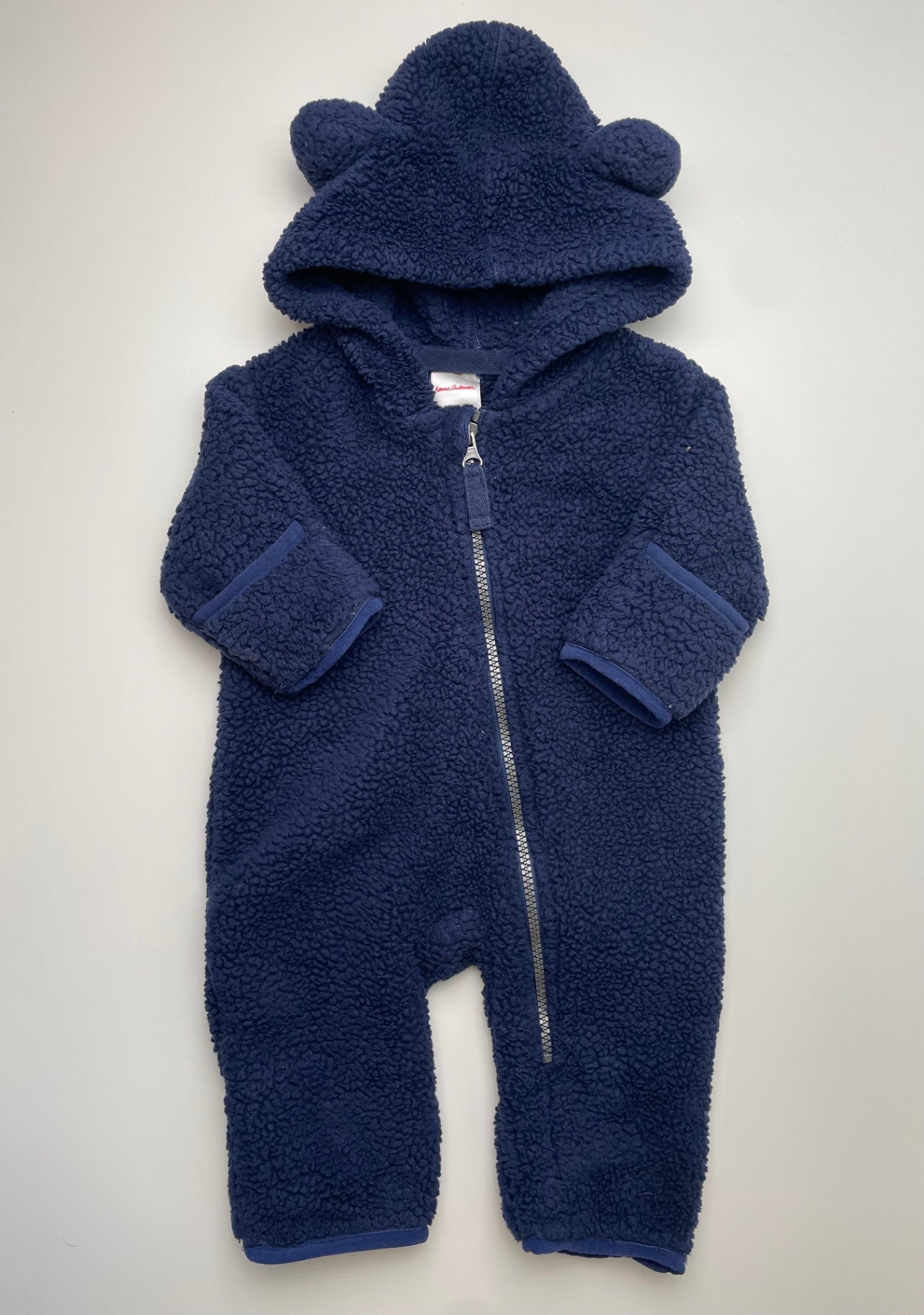 Hanna Andersson Onesie - Navy Blue Sherpa w/ Hood | size 3 - 6 Months